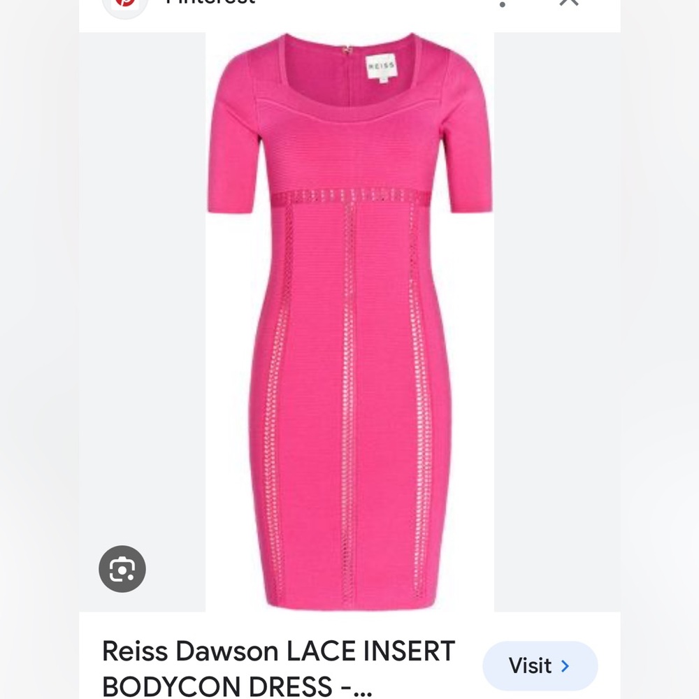 Reiss Dawson Bodycon Lace Inserts Dress